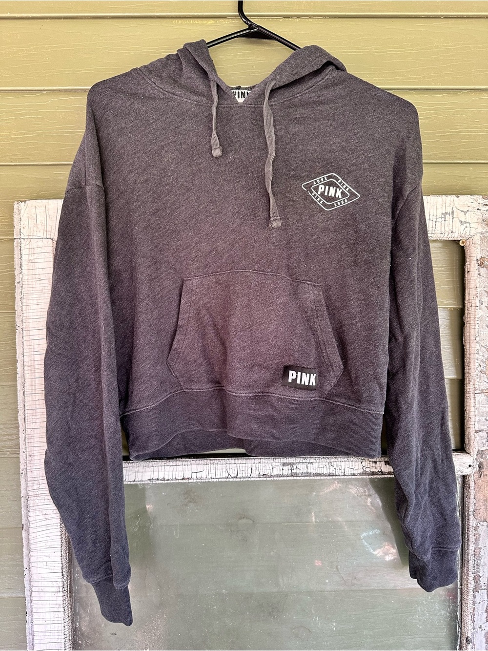 PINK Victoria's Secret Charcoal Hooded Sweatshirt